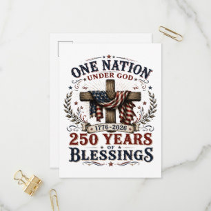 One Nation Under God 250 Years Of Blessings Invitation Postcard
