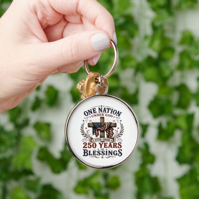 One Nation Under God 250 Years Of Blessings  Key Ring (Hand)