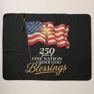 One Nation Under God 250 Years of Blessings Sherpa Blanket