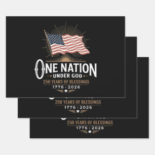 One Nation Under God 250 Years of Blessings Wrapping Paper Sheet