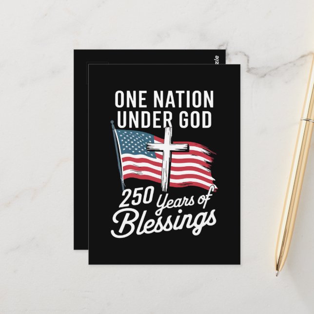 One Nation Under God 250 Years Postcard (Front/Back In Situ)