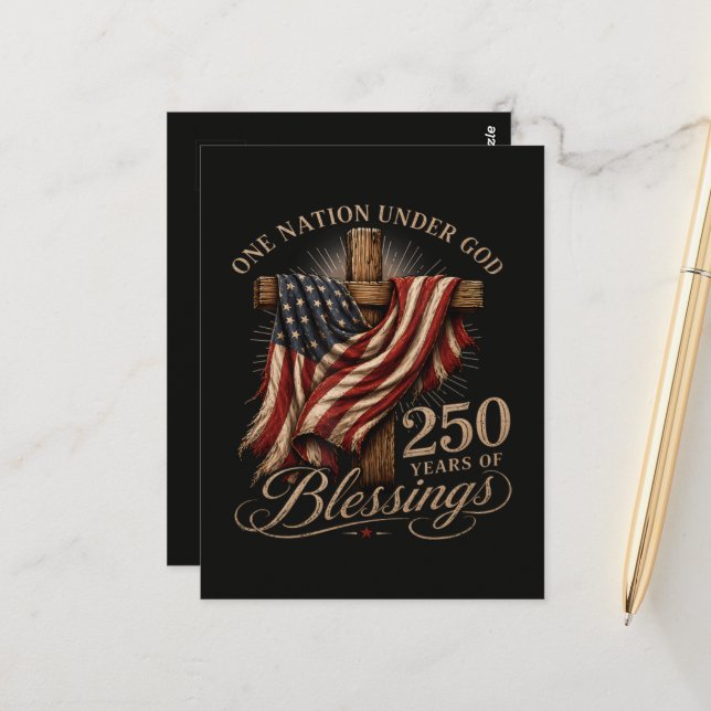 One Nation Under God 250 Years  Postcard (Front/Back In Situ)