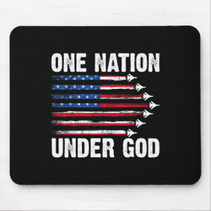 One Nation Under God American Flag 4th Of July Fig Mouse Mat