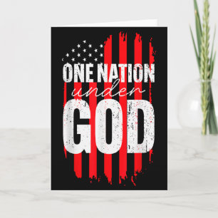 One Nation Under God American Flag Christian Jesus Card