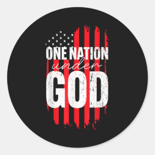 One Nation Under God American Flag Christian Jesus Classic Round Sticker