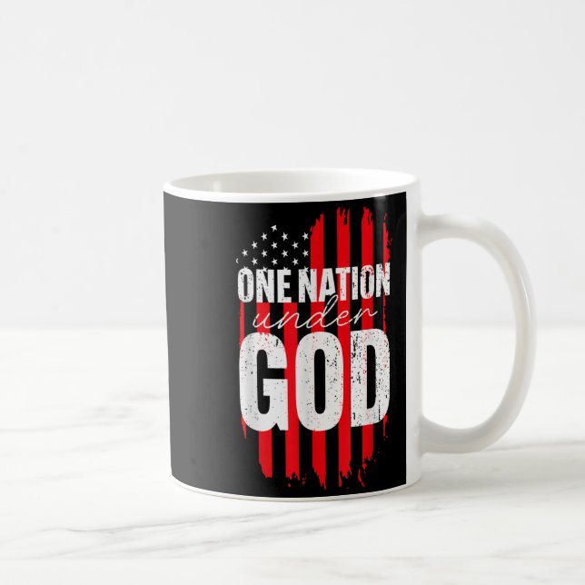 One Nation Under God American Flag Christian Jesus Coffee Mug (Right)