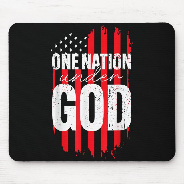 One Nation Under God American Flag Christian Jesus Mouse Mat (Front)