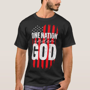 One Nation Under God American Flag Christian Jesus T-Shirt