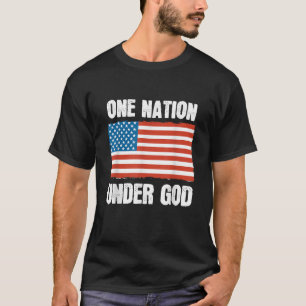 One Nation Under God Blessed American Flag Christi T-Shirt
