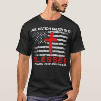 One Nation Under God Blessed Patriotic Christian T-Shirt