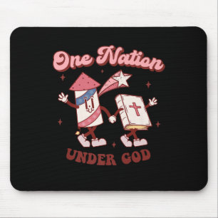 One Nation Under God Christian 4th July American G Mouse Mat