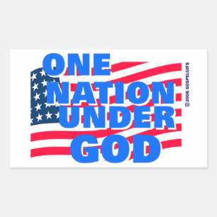 One Nation Under God christian gift Rectangular Sticker