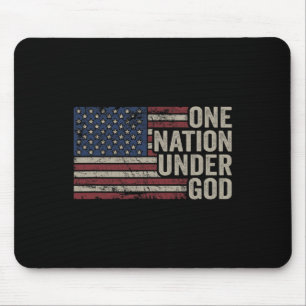One Nation Under God - Christian Usa Vintage Ameri Mouse Mat