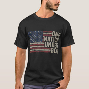 ONE NATION UNDER GOD Christian USA Vintage America T-Shirt