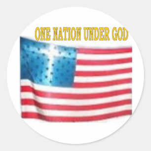 ONE NATION UNDER GOD CLASSIC ROUND STICKER