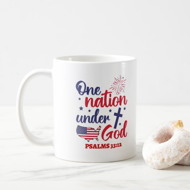 One Nation Under God Coffee Mug (With Donut)