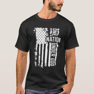 One Nation Under God Distressed Flag T Shirt