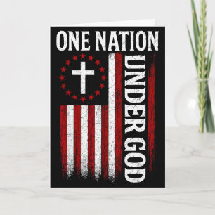 One Nation Under God Flag 4th Of July Patriotic Ch Card