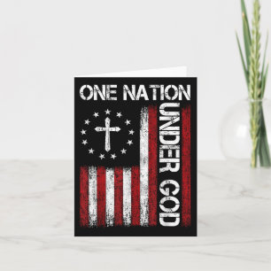 One Nation Under God Flag 4th Of July Patriotic Ch Card