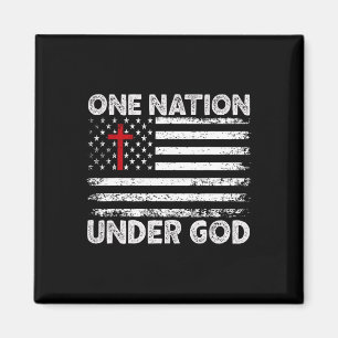 One Nation Under God Flag 4th Of July Patriotic Ch Magnet