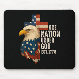 One Nation Under God Flag 4th Of July Patriotic Ch Mouse Mat