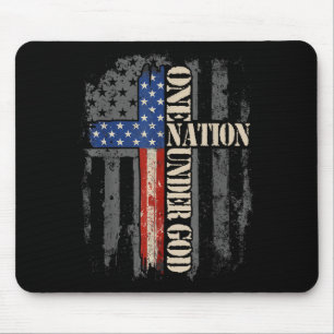 One Nation Under God Flag 4th Of July Patriotic Ch Mouse Mat