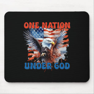 One Nation Under God Flag 4th Of July Patriotic Ch Mouse Mat