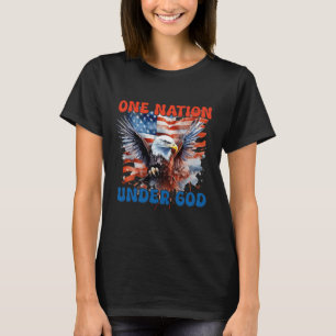 One Nation Under God Flag 4th Of July Patriotic Ch T-Shirt