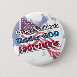 One Nation under GOD Indivisible 6 Cm Round Badge