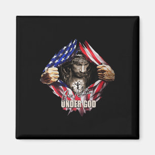 One Nation Under God Jesus Art Us Flag Christian M Magnet