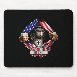 One Nation Under God Jesus Art Us Flag Christian M Mouse Mat