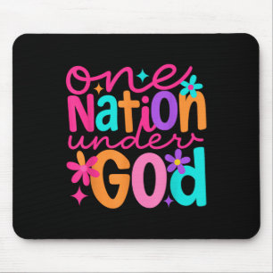 One Nation Under God, Jesus Bible Cross Patriotic  Mouse Mat