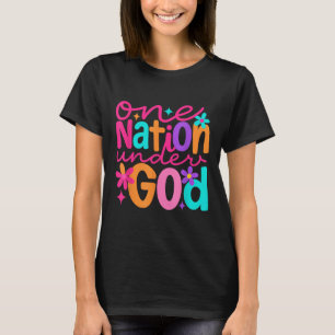 One Nation Under God, Jesus Bible Cross Patriotic T-Shirt