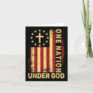 One Nation Under God Jesus Christian Cross America Card