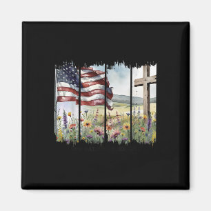 One Nation Under God Jesus Christian Cross Us Flag Magnet