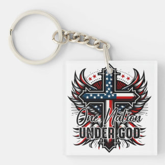 One Nation Under God  Key Ring