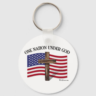 One Nation Under God Key Ring