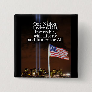 One Nation Under God Patriot Day 9/11 Patriotic 15 Cm Square Badge