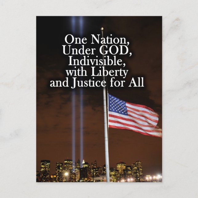One Nation Under God Patriot Day 9/11 Patriotic Postcard (Front)