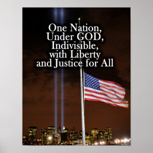 One Nation Under God Patriot Day 9/11 Patriotic Poster