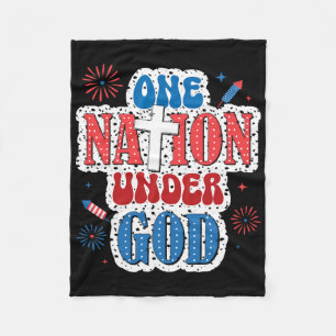 One Nation Under God Patriotic 4th Of July  Fleece Blanket