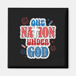 One Nation Under God Patriotic 4th Of July Magnet