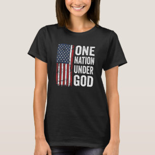 One Nation Under God Patriotic Christian Usa Flag T-Shirt
