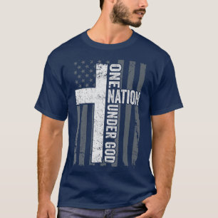 ONE NATION UNDER GOD Patriotic Christian USA T-Shirt