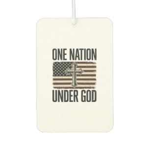 One Nation Under God Patriotic Cross Car Air Freshener