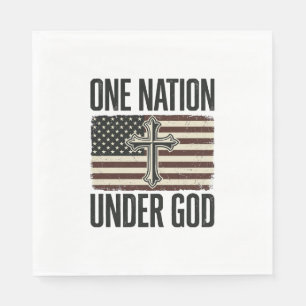 One Nation Under God Patriotic Cross Napkin