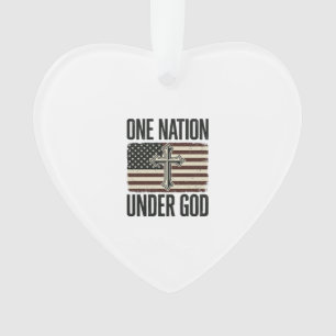 One Nation Under God Patriotic Cross Ornament