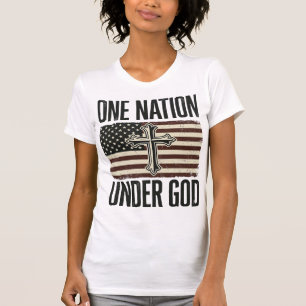 One Nation Under God Patriotic Cross T-Shirt