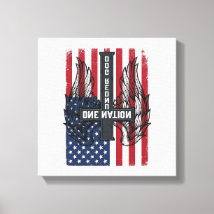 One Nation Under God Patriotic Cross Wings Shirt_1 Canvas Print