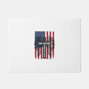 One Nation Under God Patriotic Cross Wings Shirt_1 Doormat